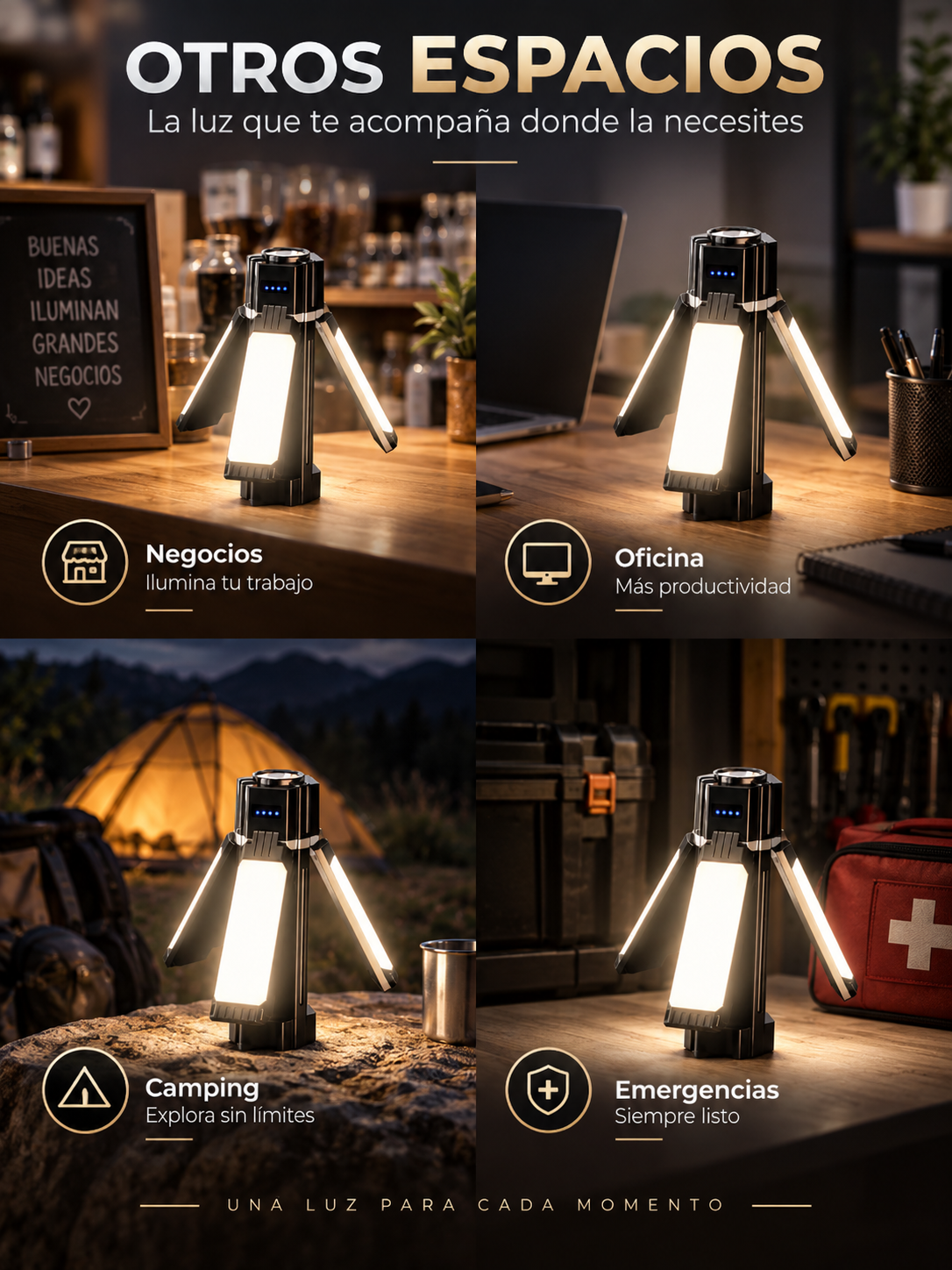 LÁMPARA LED RECARGABLE MULTIUSOS 🔦⚡