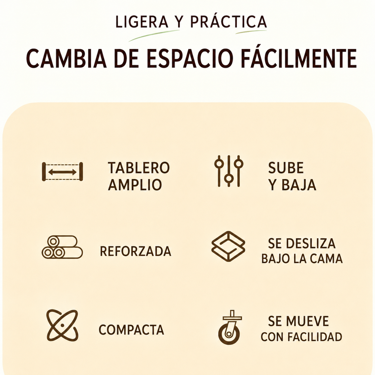 MESA AUXILIAR MÓVIL REGULABLE PARA CAMA Y SOFÁ
