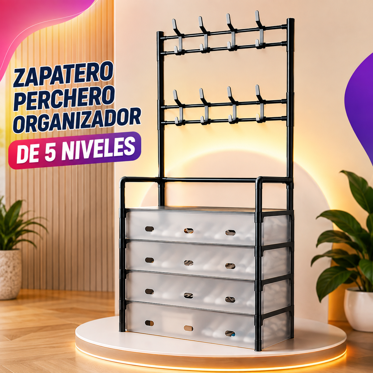ZAPATERO PERCHERO ORGANIZADOR 5 NIVELES