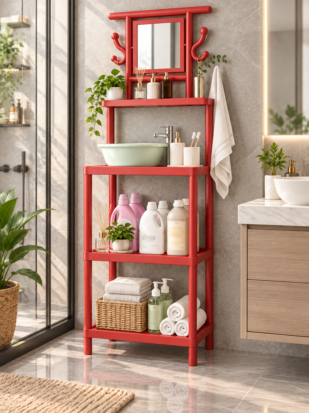 SOPORTE PARA LAVATORIO CON ESPEJO🚿