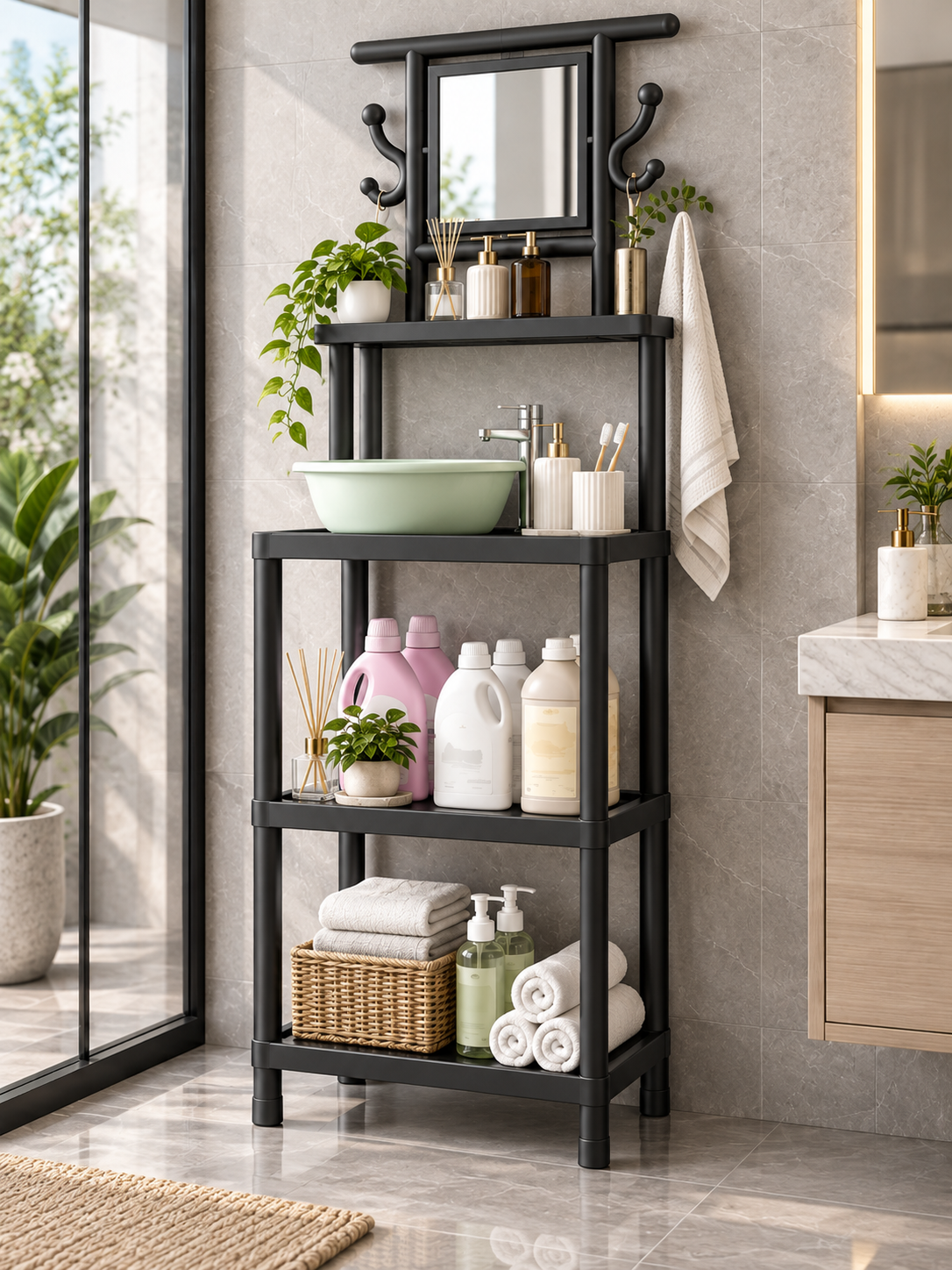 SOPORTE PARA LAVATORIO CON ESPEJO🚿