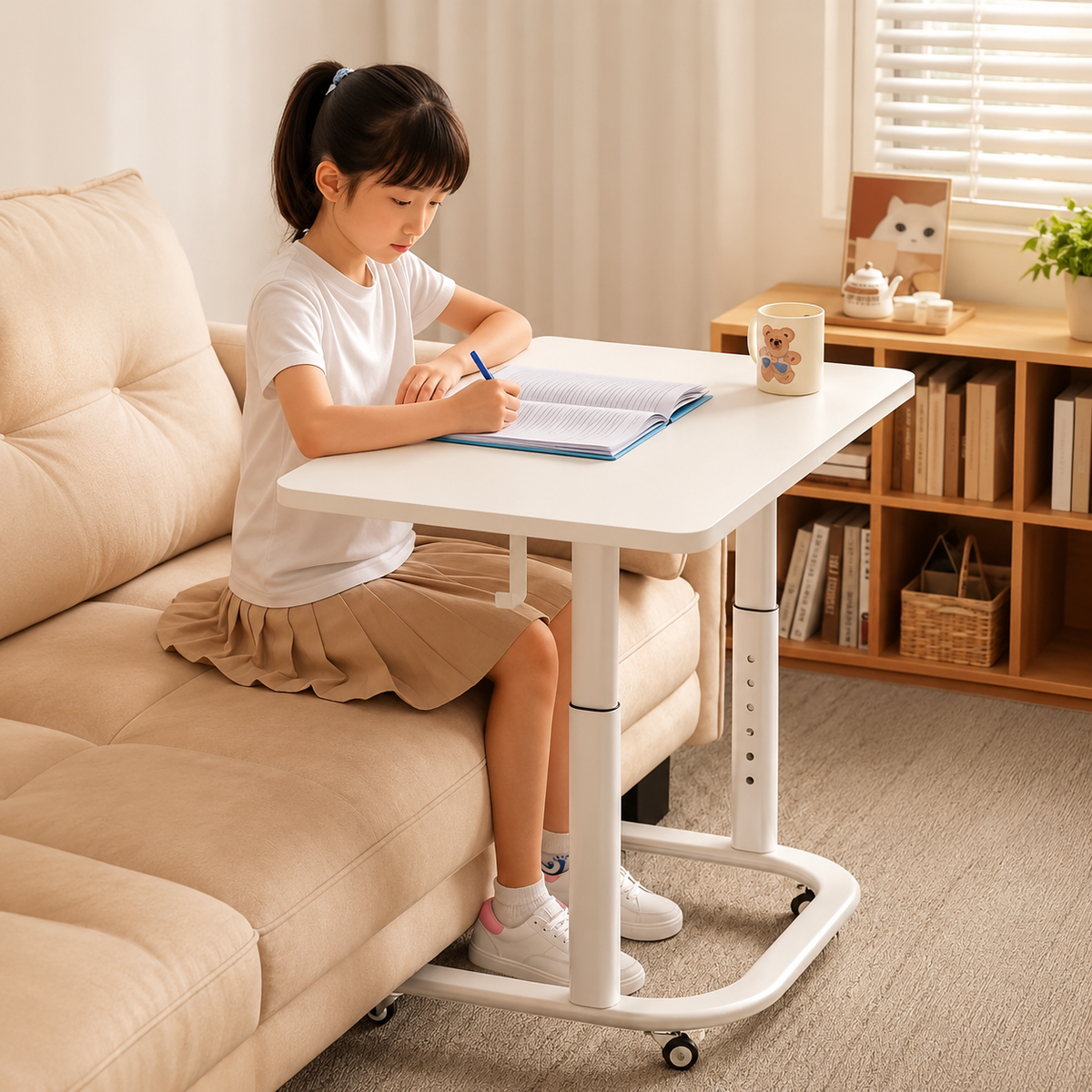 MESA AUXILIAR MÓVIL REGULABLE PARA CAMA Y SOFÁ