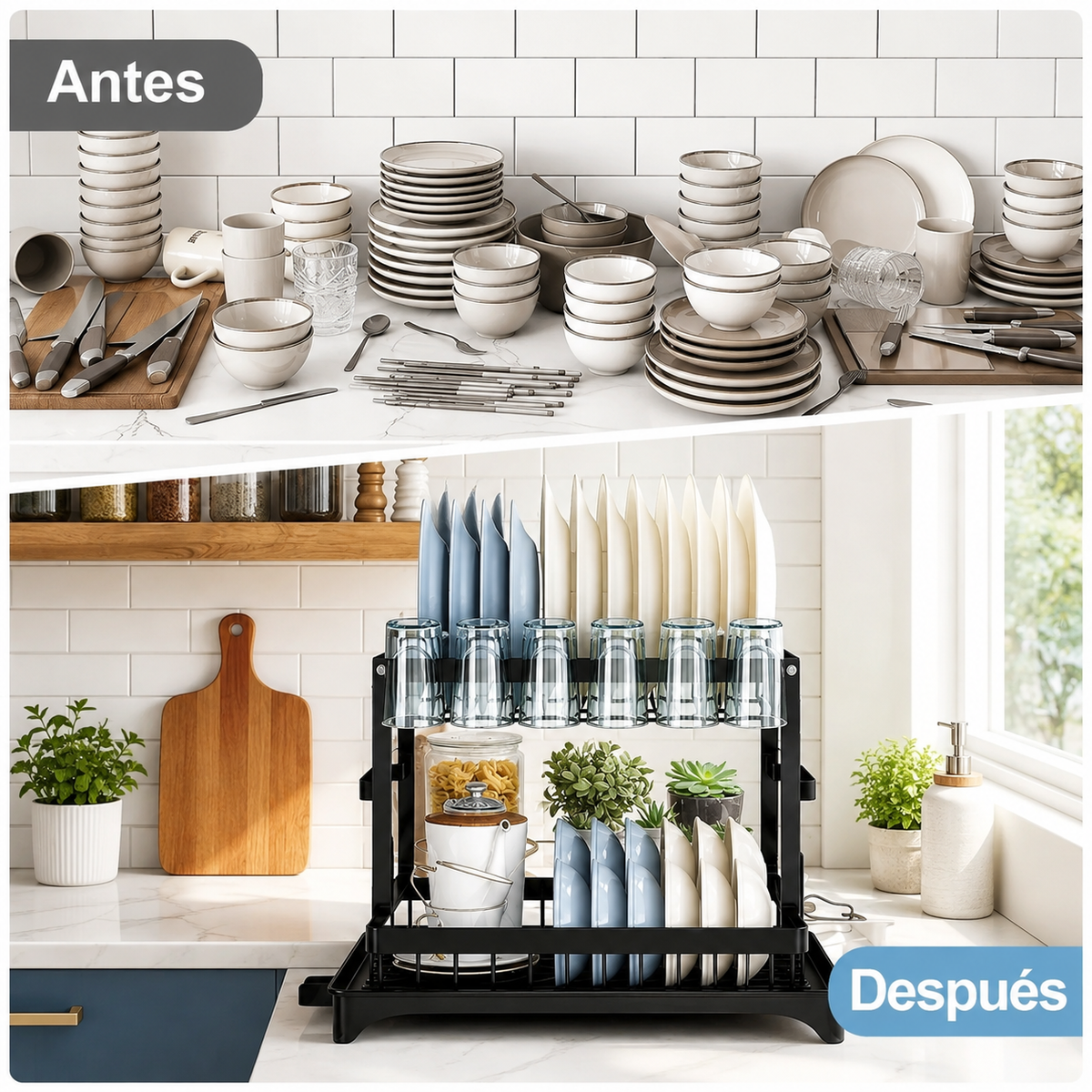 ESCURRIDOR ORGANIZADOR PREMIUM PARA PLATOS Y CUBIERTOS