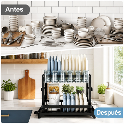 ESCURRIDOR ORGANIZADOR PREMIUM PARA PLATOS Y CUBIERTOS