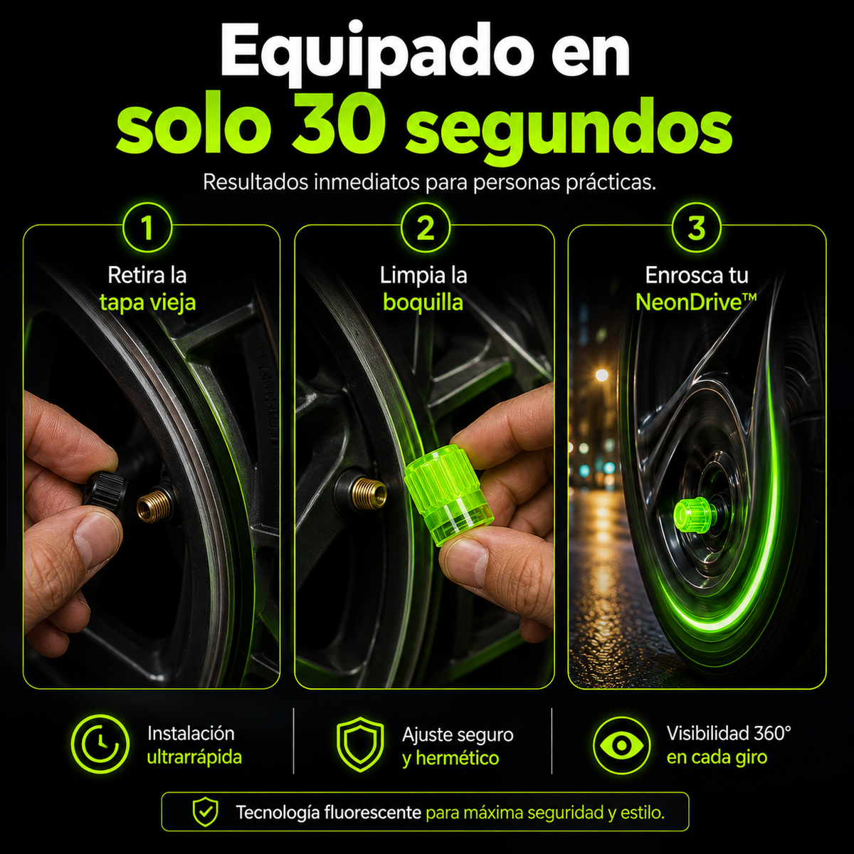 NEONDRIVE LUCES LED PARA VÁLVULAS DE LLANTAS