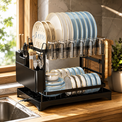 ESCURRIDOR ORGANIZADOR PREMIUM PARA PLATOS Y CUBIERTOS
