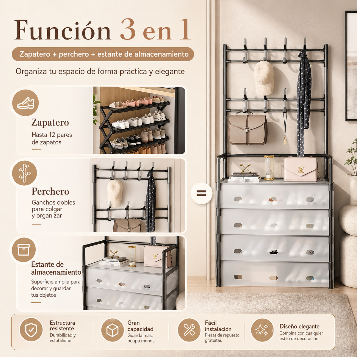 ZAPATERO PERCHERO ORGANIZADOR 5 NIVELES