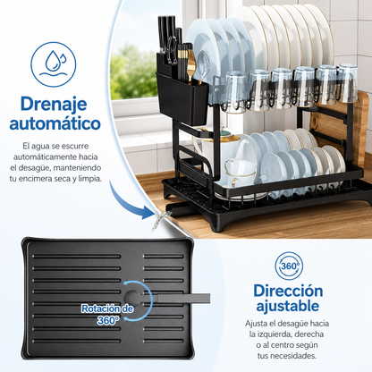 ESCURRIDOR ORGANIZADOR PREMIUM PARA PLATOS Y CUBIERTOS