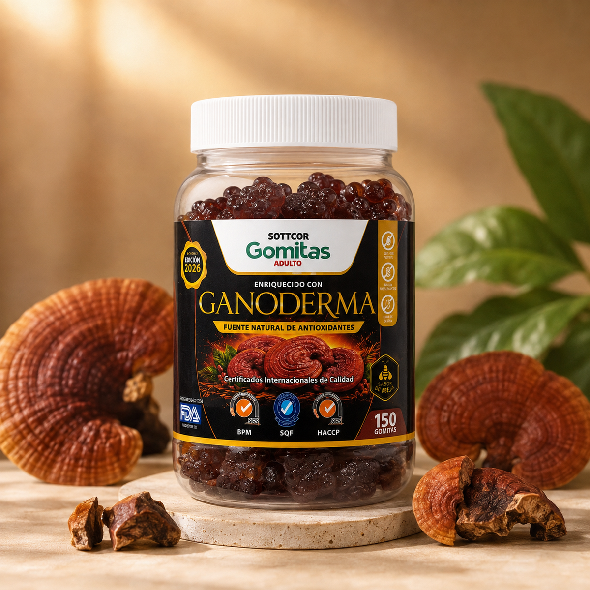 GOMITAS DE GANODERMA CON MIEL PARA ADULTOS