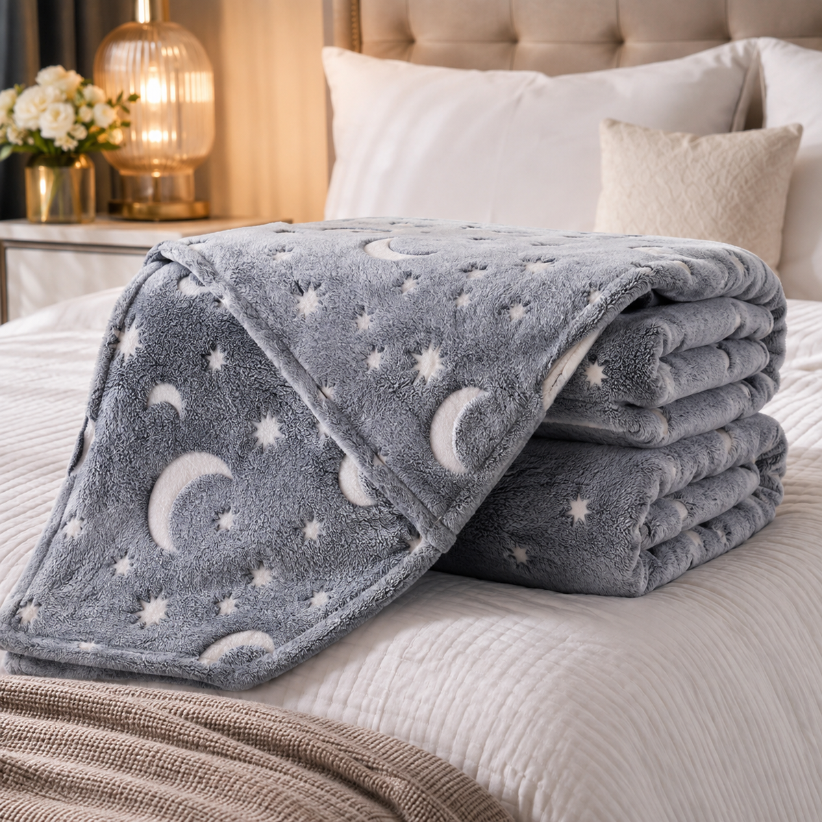 LUNAGLOW BLANKET – MANTA LUMINOSA DE LUNAS Y ESTRELLAS
