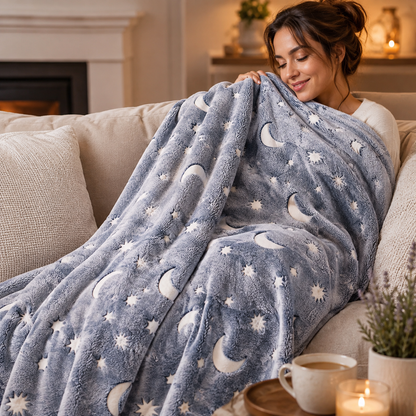 LUNAGLOW BLANKET – MANTA LUMINOSA DE LUNAS Y ESTRELLAS