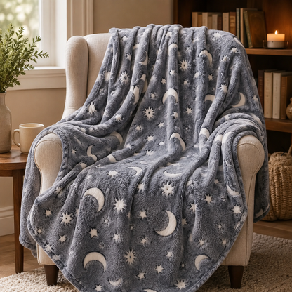 LUNAGLOW BLANKET – MANTA LUMINOSA DE LUNAS Y ESTRELLAS
