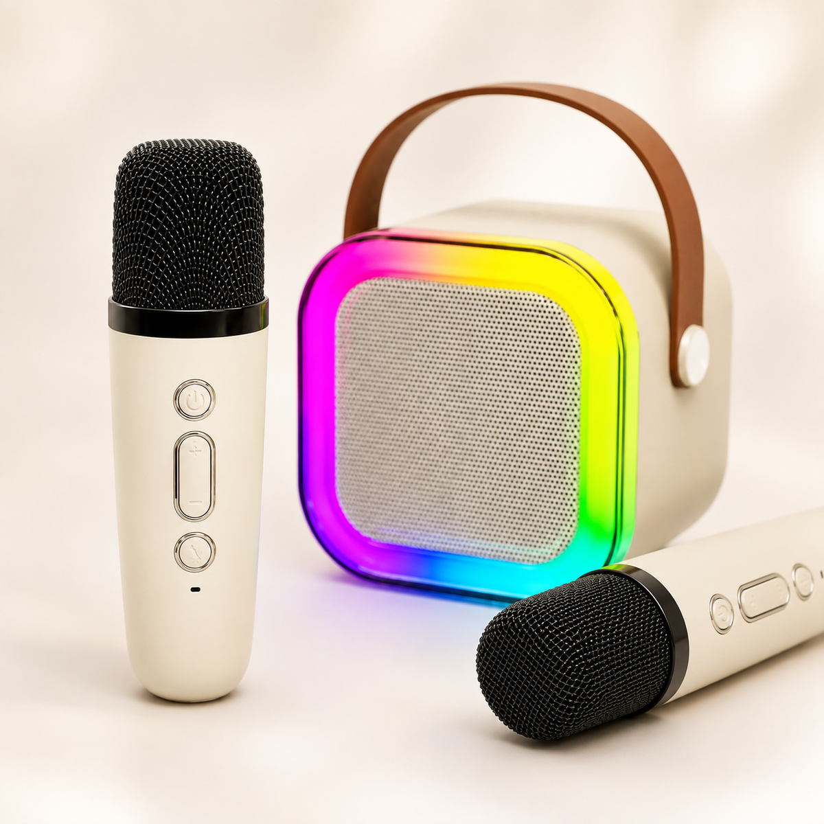 PARTYBOX KARAOKE GLOW – PARLANTE KARAOKE PORTÁTIL CON MICRÓFONOS INALÁMBRICOS