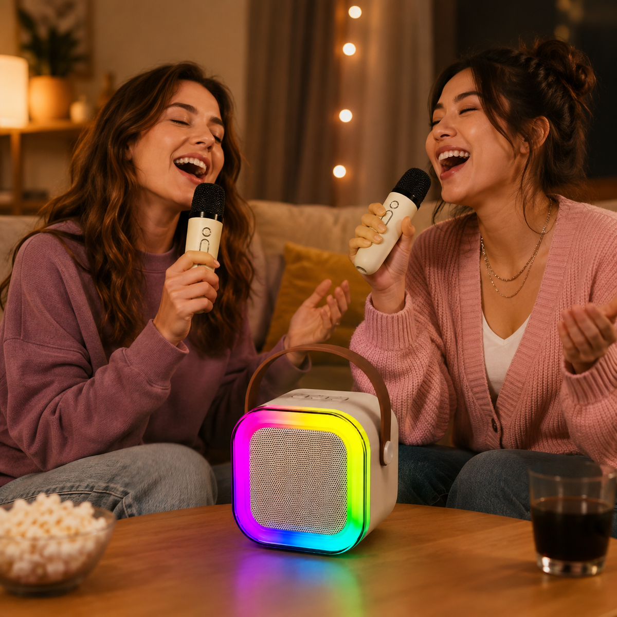 PARTYBOX KARAOKE GLOW – PARLANTE KARAOKE PORTÁTIL CON MICRÓFONOS INALÁMBRICOS