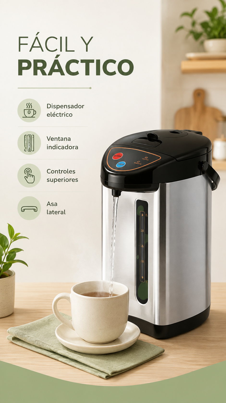 HERVIDOR ELÉCTRICO 6.8L CON APAGADO AUTOMÁTICO