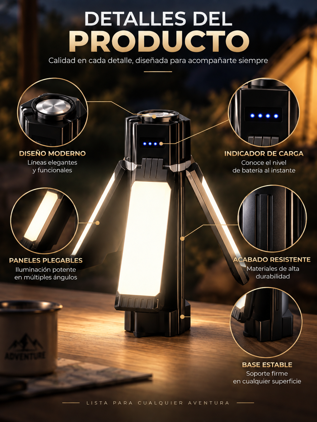LÁMPARA LED RECARGABLE MULTIUSOS 🔦⚡