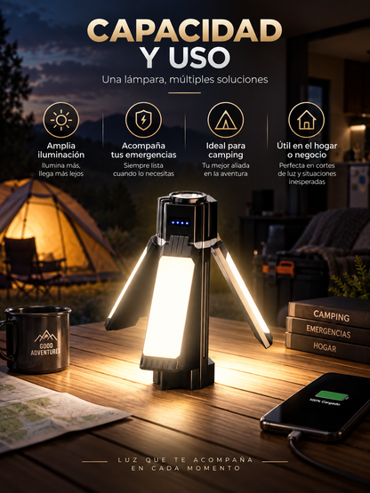 LÁMPARA LED RECARGABLE MULTIUSOS 🔦⚡