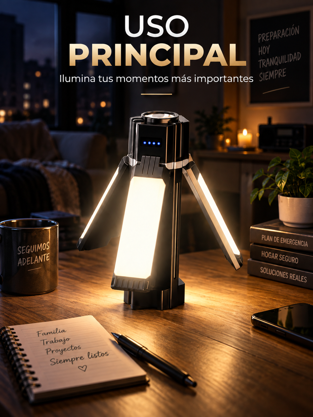 LÁMPARA LED RECARGABLE MULTIUSOS 🔦⚡