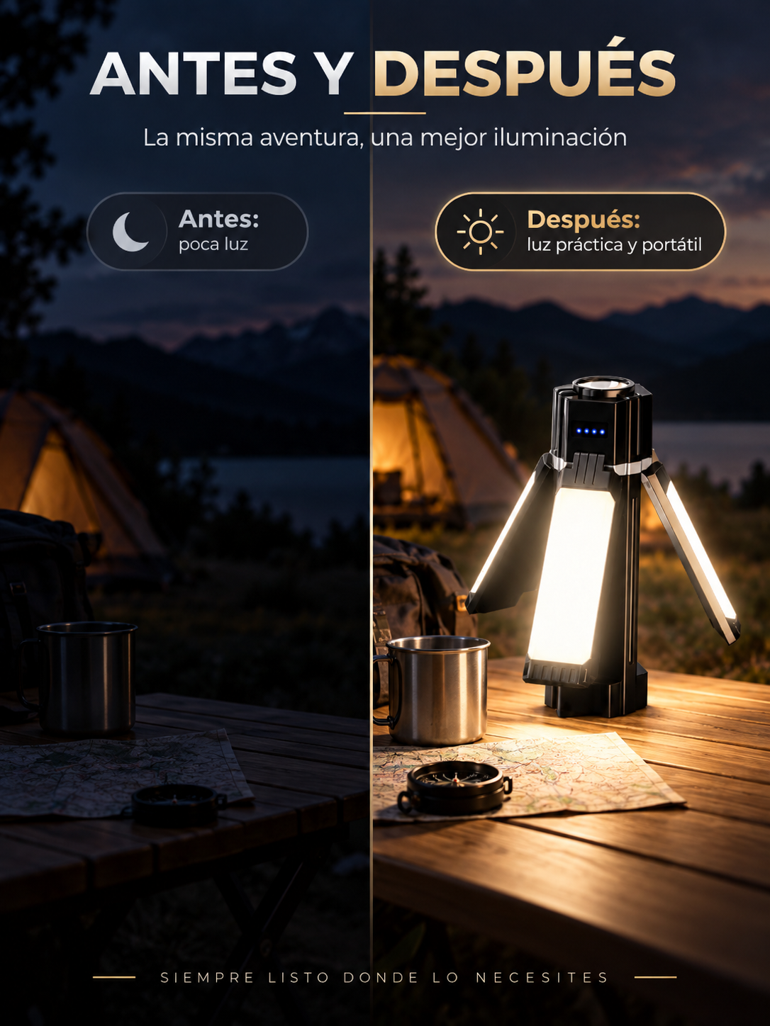 LÁMPARA LED RECARGABLE MULTIUSOS 🔦⚡
