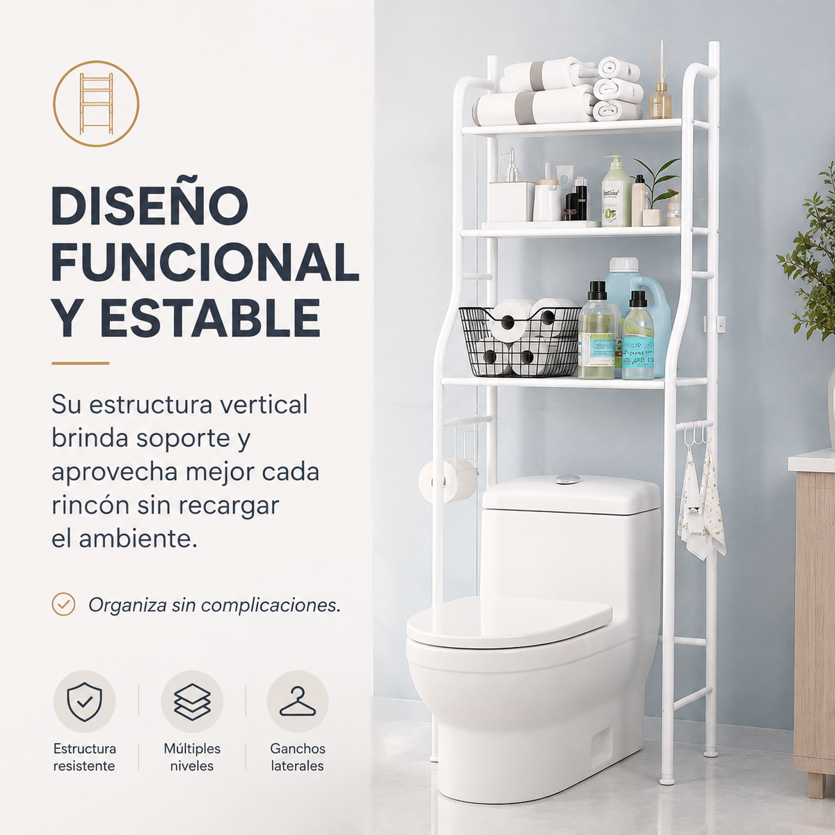 ORGANIZADOR DE BAÑO SOBRE INODORO