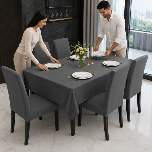 SET ELEGANCE HOME – MANTEL + 6 FUNDAS PARA SILLAS ✨