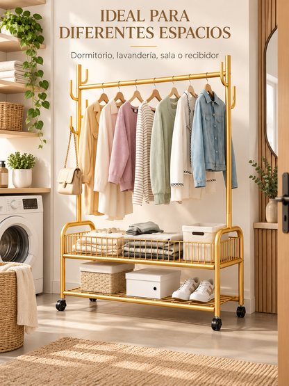 PERCHERO RODANTE ORGANIZADOR DE ROPA ✨🧥