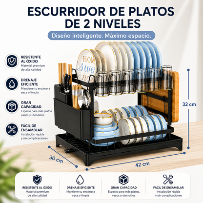 ESCURRIDOR ORGANIZADOR PREMIUM PARA PLATOS Y CUBIERTOS