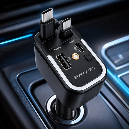 CARGADOR PARA AUTO 5 EN 1 DE 120W