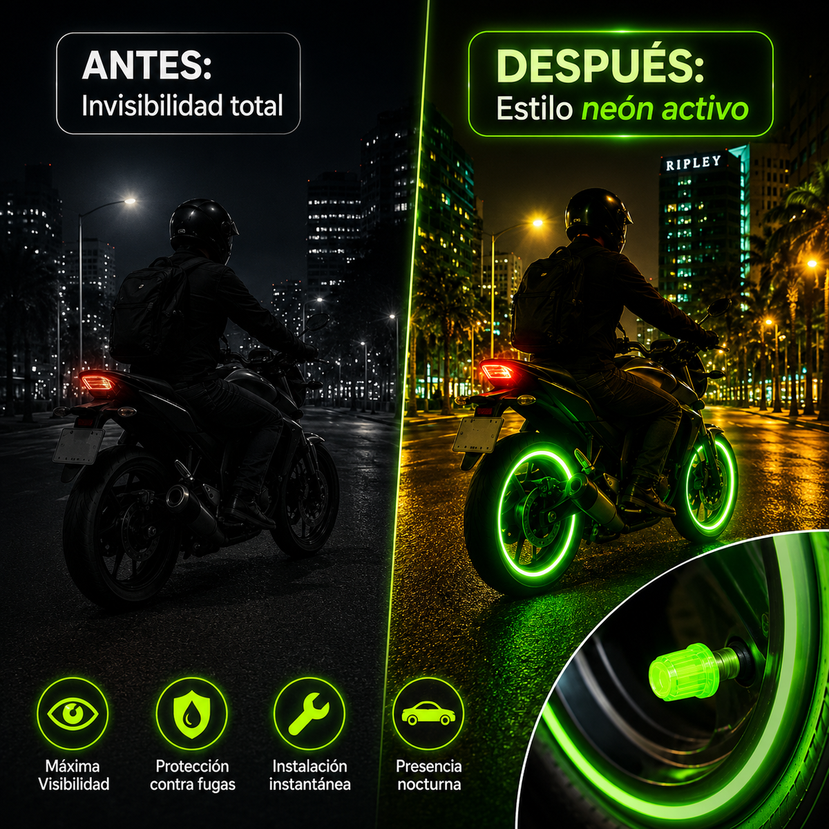 NEONDRIVE LUCES LED PARA VÁLVULAS DE LLANTAS