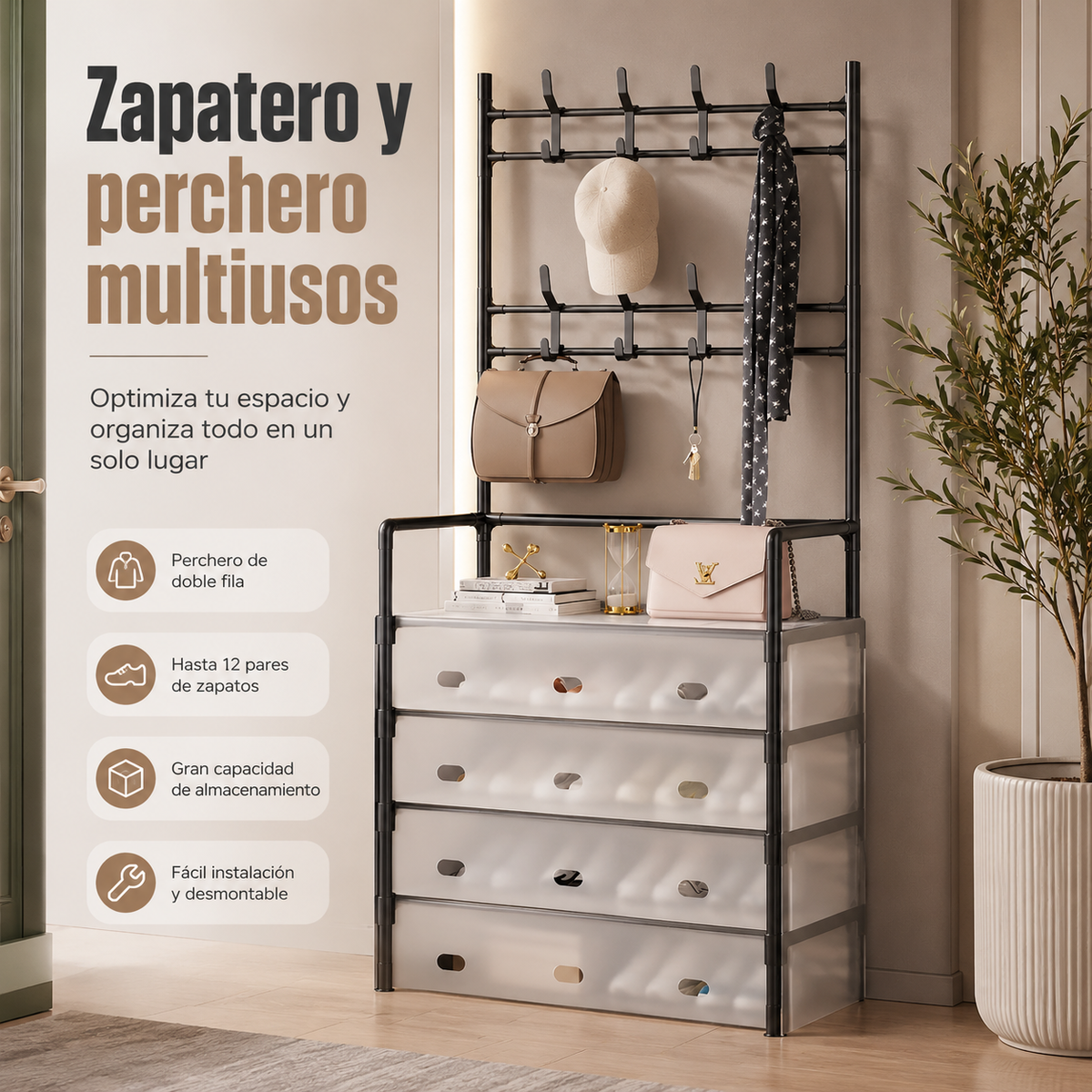 ZAPATERO PERCHERO ORGANIZADOR 5 NIVELES