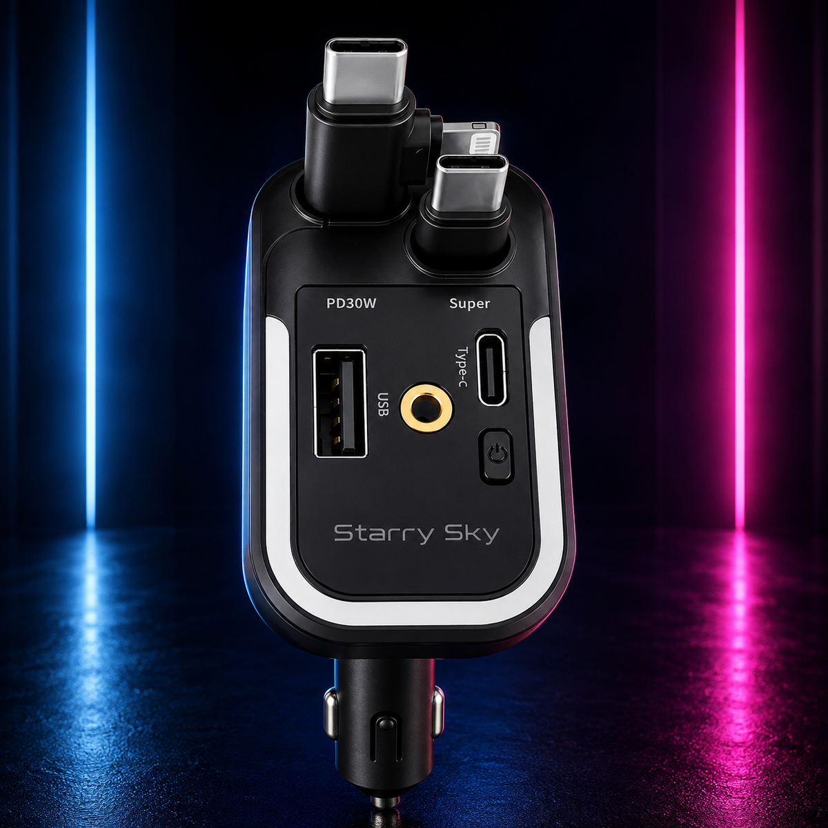 CARGADOR PARA AUTO 5 EN 1 DE 120W