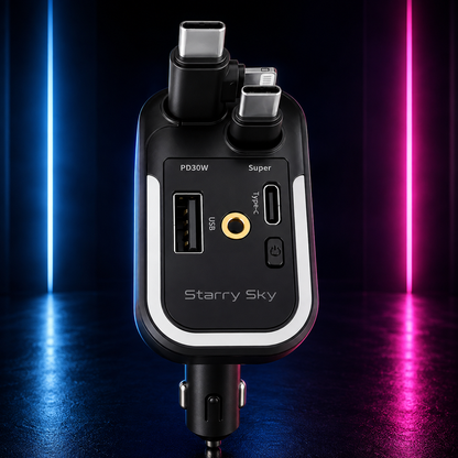 CARGADOR PARA AUTO 5 EN 1 DE 120W